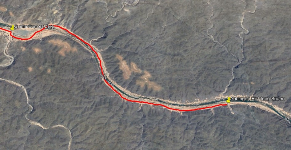 Guelta um es Zerg bis Abzweig Richtung Süden Guelta um es Zerg bis Abzweig Richtung Süden