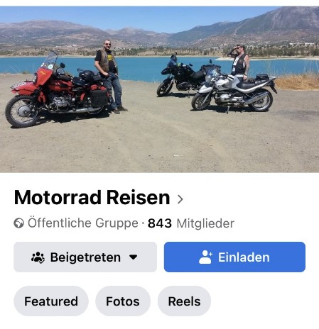 Facebook Gruppe Motorrad Reisen