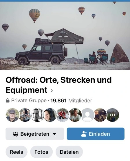 Facebook Gruppe Offroad:_ Orte, Strecken und Equipment