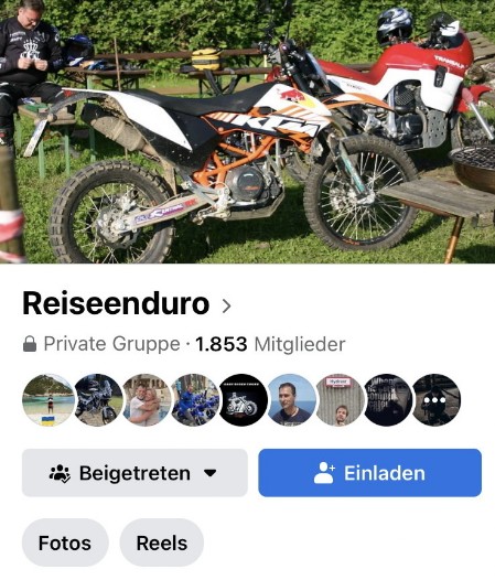 Facebook Gruppe Reiseenduro